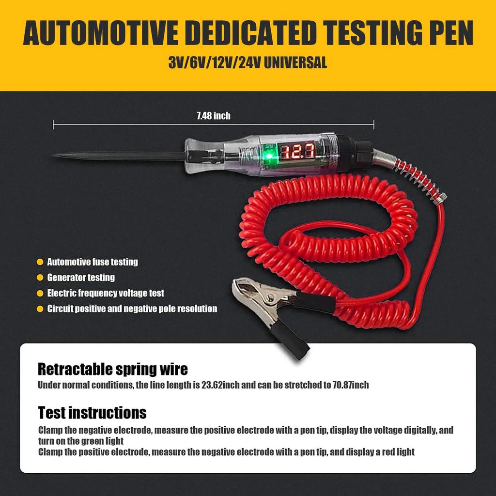 Auto LKW Spannung Stromkreis Tester Auto 6V 24V Werkzeuge Auto Diagnose Sonde Teststift Glühbirne Elektrisches Messstift Werkzeug