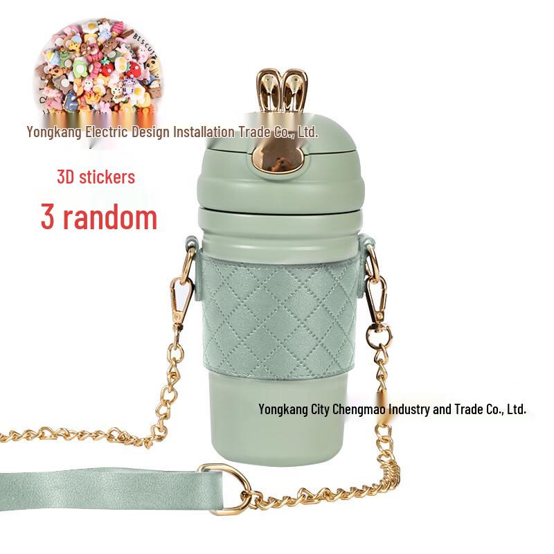 ZISIZ Fashion Insulated Water Bottle with Straw