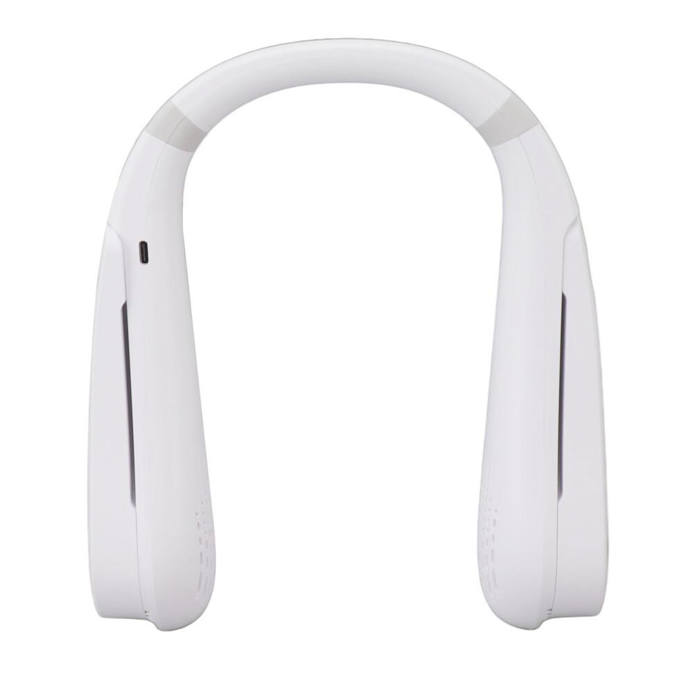 USB Rechargeable Bladeless Neck Fan Ultra Quiet, Personal Cooling Fan with LED Display Adjustable Speeds Comfortable Headphone Design for Office Home