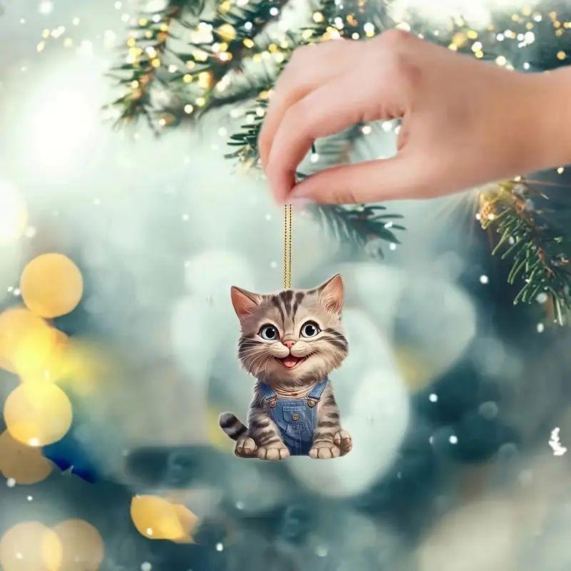 Delightful Cat Acrylic Car Decor Charming Backpack Ornament For A Playful Home Ambiance