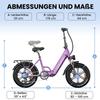 Electric Bicycle Foldable Kingbll Literide 500W Motor 20" Fat Tire City Electric Bike 48V 13.5Ah LCD Display 7 Speed Dual Disc Brakes Max Load 150Kg
