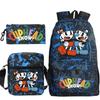 Cartoon Teacup Head Cuphead Student Backpack Oblique Span Bag Pencil Bag Primary And Secondary School Students Children'S Schoolbag Three-Piece Set