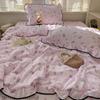 Summer Knitted Cotton Ruffle Summer Cool Quilt Machine Washable Pastel Air-Conditioning Student Dorm Thin Blanket