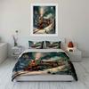 Winter Train Journey Gift Set  Kid'S And Adults' Bedroom Decor, Exquisite Three-Piece Bedding Set Gift