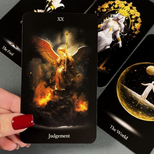 CRAFTERIAN Tarot Cards, 78 Card Deck with Gold Edge, Original Lost Soul for Beginners and Professionals, Includes Guidebook and Gift Bag, Divination G