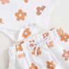 Baby Girl Summer Clothes Floral Print Sleeveless Romper and Ruffle Shorts Headband Set 3PCS Outfits 0-18 Months