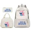 Large Capacity Schoolbag with Shoulder Strap; Student Three-piece Pencil Case Set