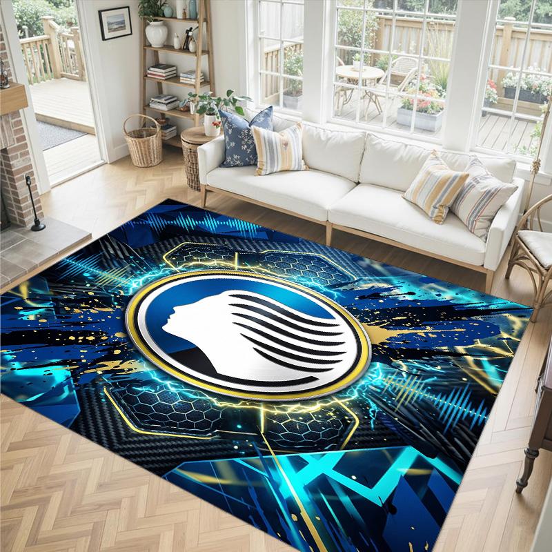 Atalanta FC Design Crystal Velvet Carpet Cozy Non?Slip Printed Rug For Bedroom Living Room Entrance