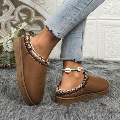 Women's Comfortable Fashion Hundred Cotton Slippers--Plush Lining Warm One Foot Stirrup Arch Support Casual Home Outdoor Shoes