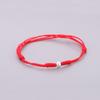 925 Silver Multiple Color Ribbon Adjustable Round Ball Beaded Bead Bracelet for Women Memorial Unisex Braided Bangle DIY