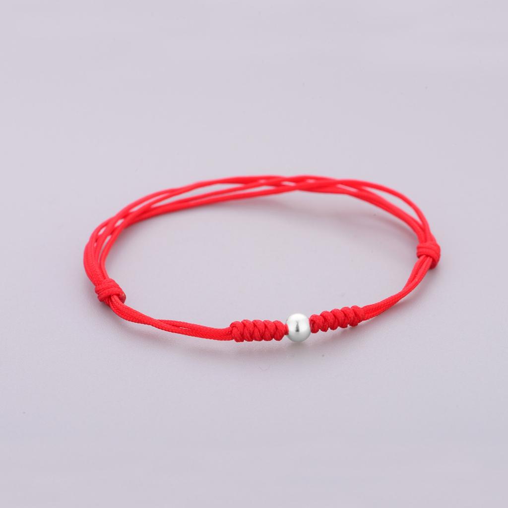 925 Silver Multiple Color Ribbon Adjustable Round Ball Beaded Bead Bracelet for Women Memorial Unisex Braided Bangle DIY