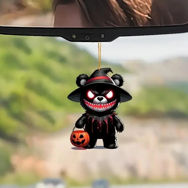 NEW Car Bear Ornament Realistic Cat-shaped Pendant Rearview Mirror Hanging Decor for Car Easy To Hang Chain Accessories
