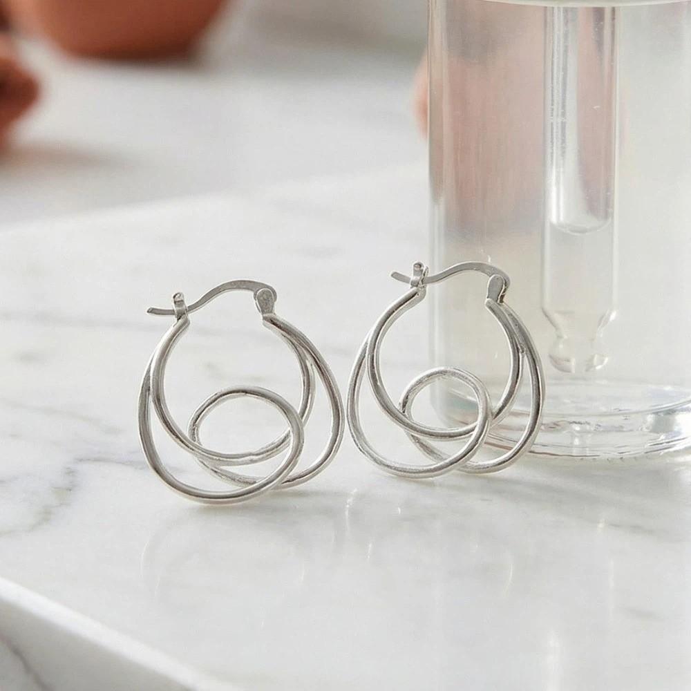 Simple Hoop Earrings Minimalist Personality Earrings Jewelry Accessories Irregular Earrings  Daily
