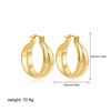 Vintage Stainless Steel Texture Chunky Hoop Earrings for Women Gold Plated Mini Circle Piercing Ear Buckle Statement Zircon