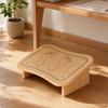 Wooden Footrest Stool Stable LowProfile Foot with FootShaped Top Supportive