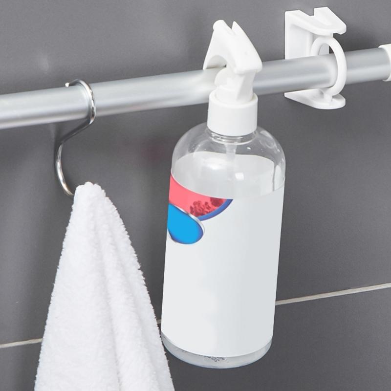 2 Pack 360 Degree Rotatable Self Adhesive Curtain Rod Holders Wall Mount Brackets for Drapery Transparent Plastic Hook