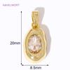 Trendy Inlaid Zircon Charms 18K Gold Plated Lrregular Oval Charms Pendant For Bracelet Necklace Jewelry Making DIY Accessories