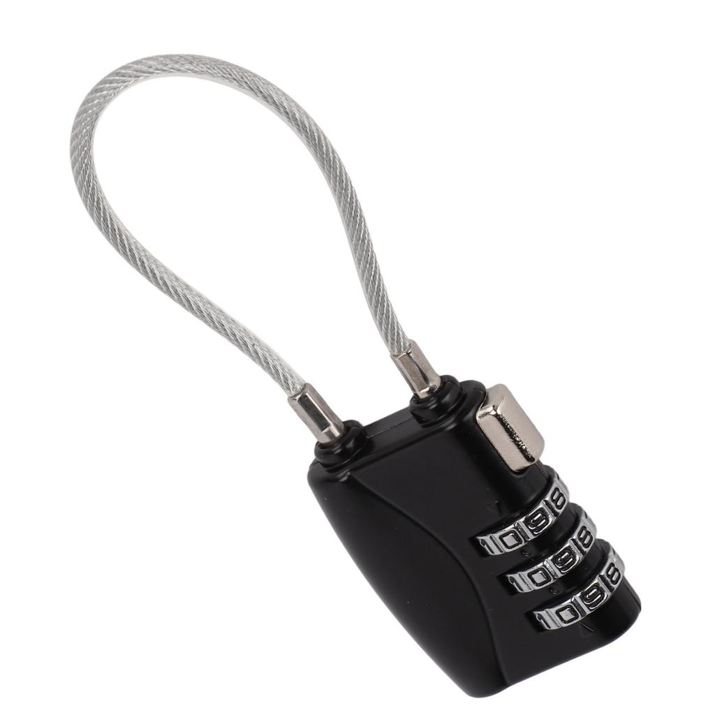 Cable Lock Padlock Customs Password Lock 3 Dial Combination Anti Theft for Travel Luggage Suitcase