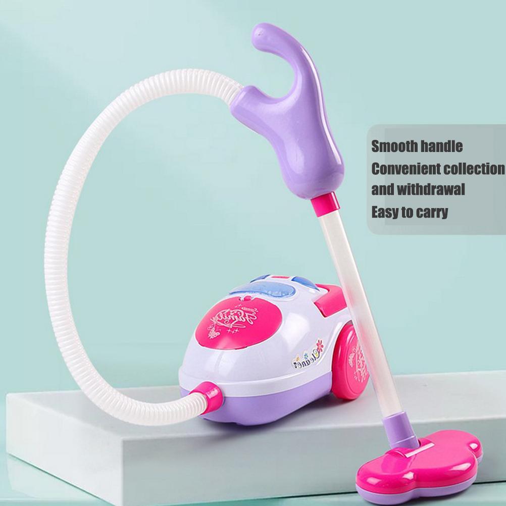 Play Toy Vacuum Cleaner Child Cleaning Push Pull Pretend Play Set for Baby Children