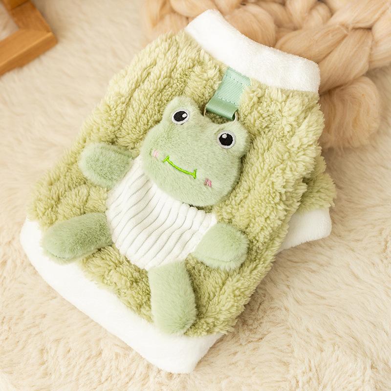 Autumn and Winter Thin Velvet Small Puppy Warm Puppy Dog Teddy Bear Bipeg Cat Cat Sweater Pet Clothes