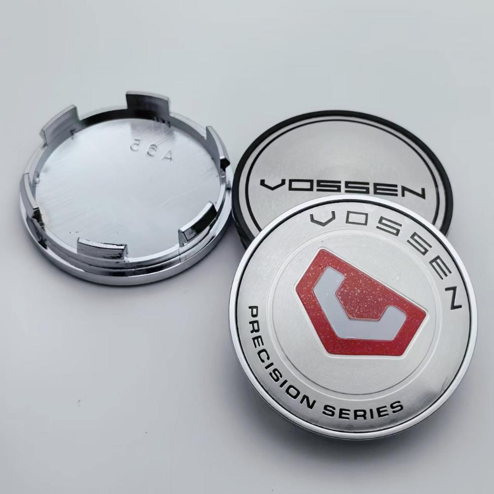 4 Stück 65MM Clips 59MM Vossen Logo Emblem Auto Radnabendeckel Räder Nabenkappe Felge Radkappen Staubschutz Ersatz Auto Zubehör