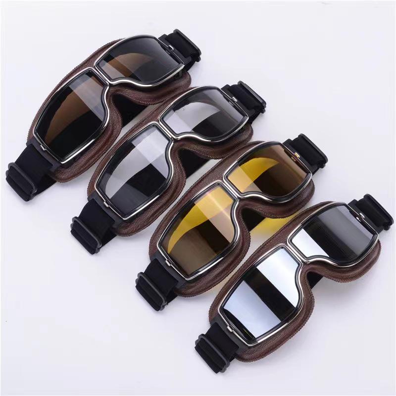 Winddichte Retro-Harley-Fahrbrille mit HD-Spiegelgläsern