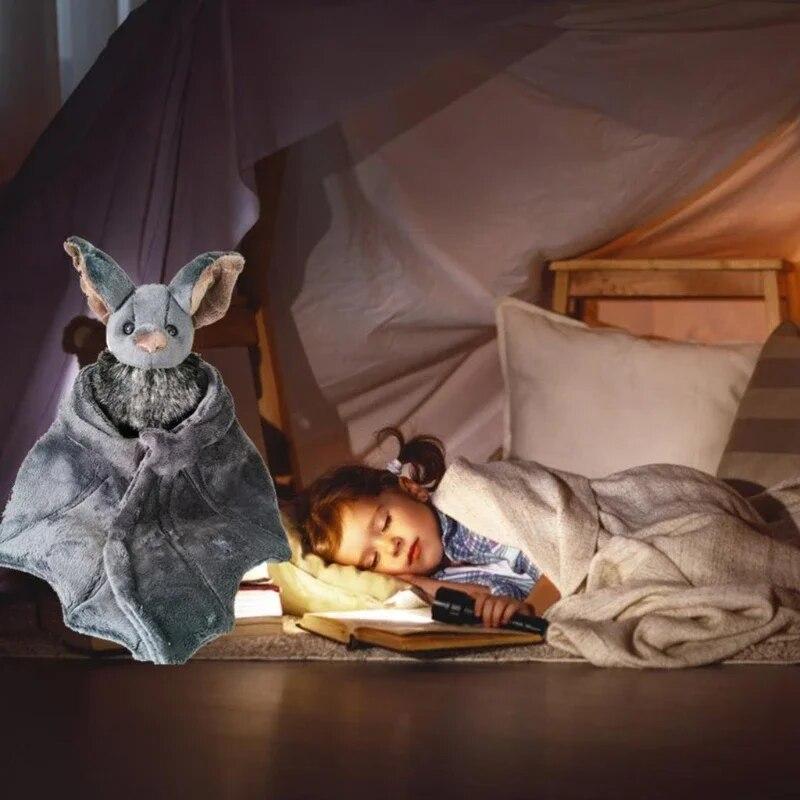 Plyšová panenka Goth Bat Vycpané zvířátko, Roztomilá panenka Goth Bat Panenka, Měkký plyšový polštář Panenka zvířátka na objímání, Halloween Velikonoce Vánoce