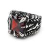 Dragon Claw Ring 316L Stainless Steel Rock Man Punk Stone Ring Size 7-13