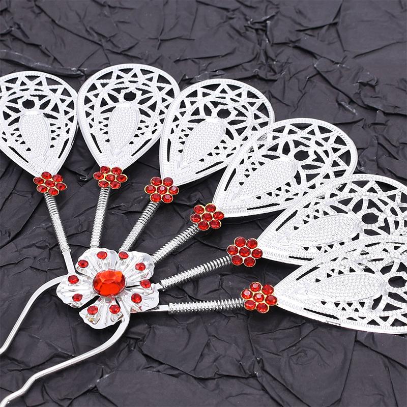 1PC Elegant Performance Flower Soft Gloss Alloy Hairpin Ethnic Style Hairpin