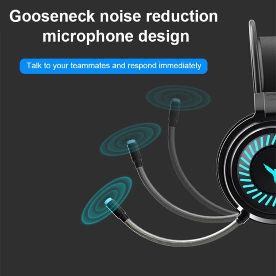 Căști pentru jocuri cu lumină LED G58 Căști stereo cu fir cu microfon pentru PC/laptop