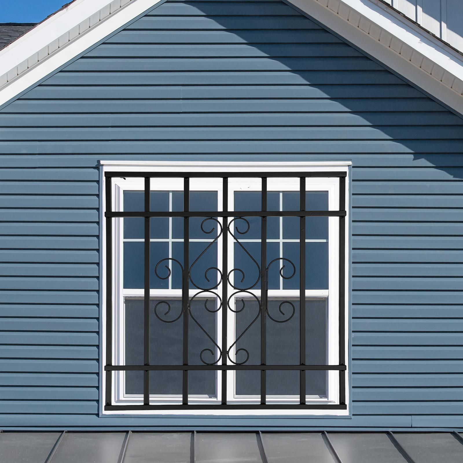 

Black Iron Window Bar Guard,24*24in Square Window Security Bars for Bedrooms Living Rooms чёрный