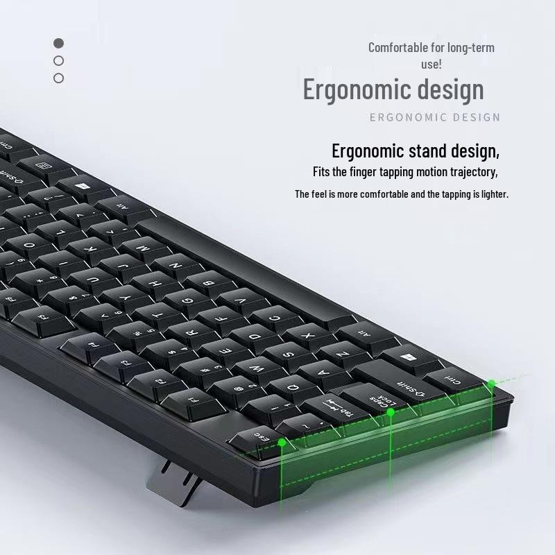 Silent Mechanical Wired Keyboard & Mouse Set with Magnetic Axis for Desktop/Laptop Office