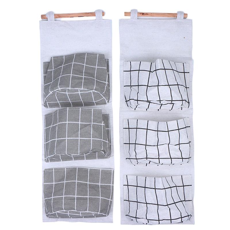 Canvas Wall Mounted Storage Organizer 1Pc Multifunctional Hanging Bag Rack for Renters Bedroom Bathroom No Drill Install