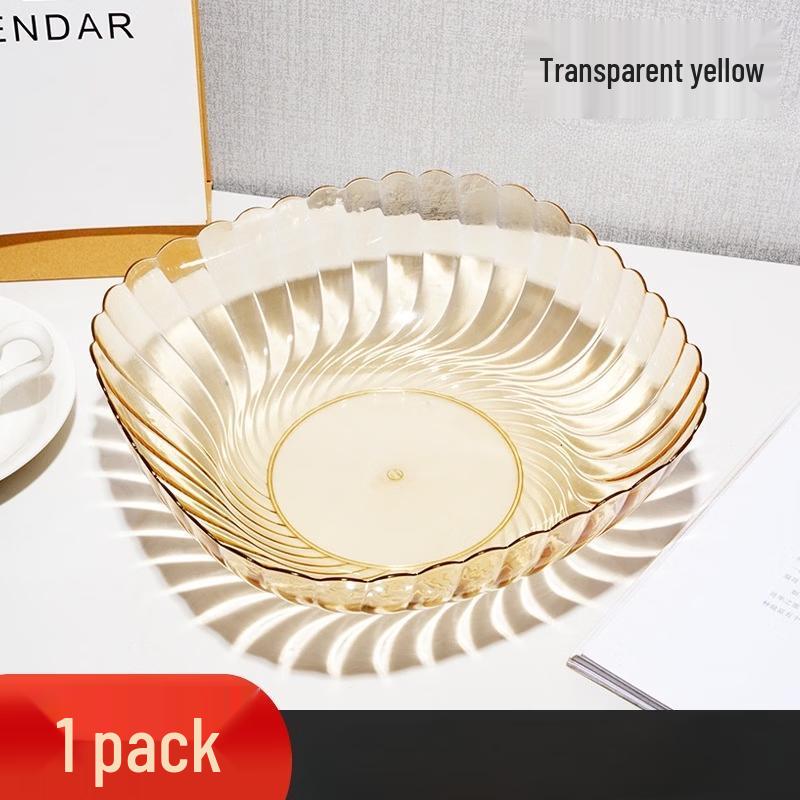 

Ru Han Light Luxury Transparent Yellow Fruit & Snack Plate
