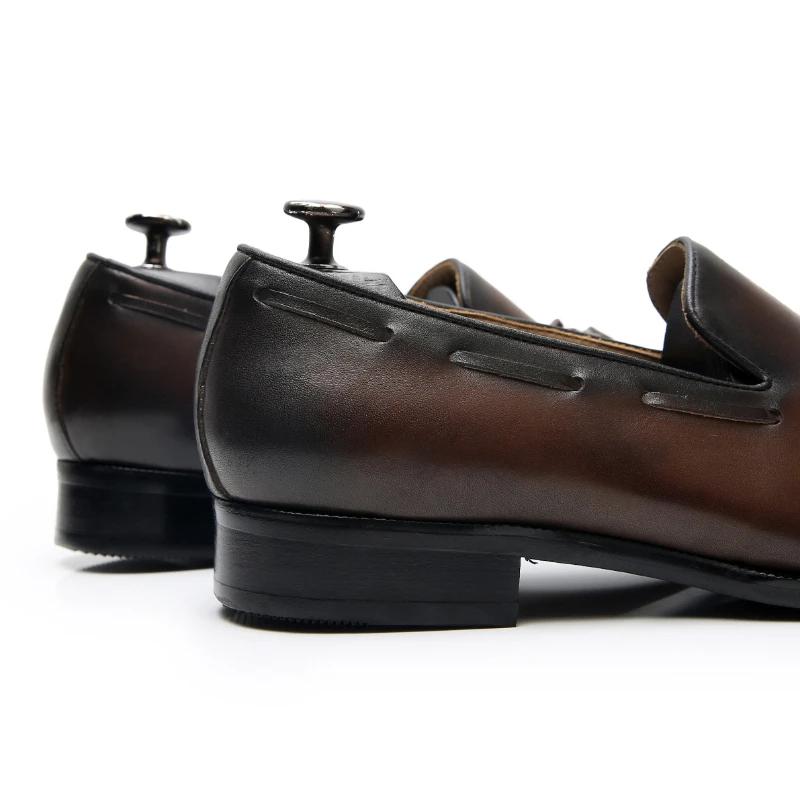 Plus 37-45 Designmarke Herren Echtleder Schuhe Mokassins Herren Quasten Slipper Vintage Slipper Lässige Herren Gesellschaftsschuh