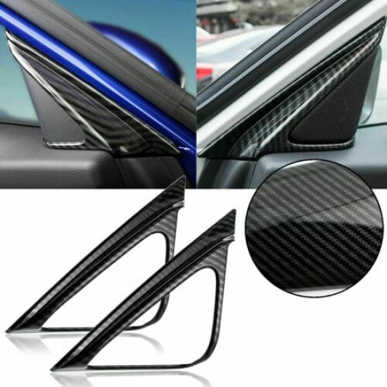 Carbon Fiber 2X Side Door Speaker A Pillar Cover Trim For Honda Accord 2018-2022