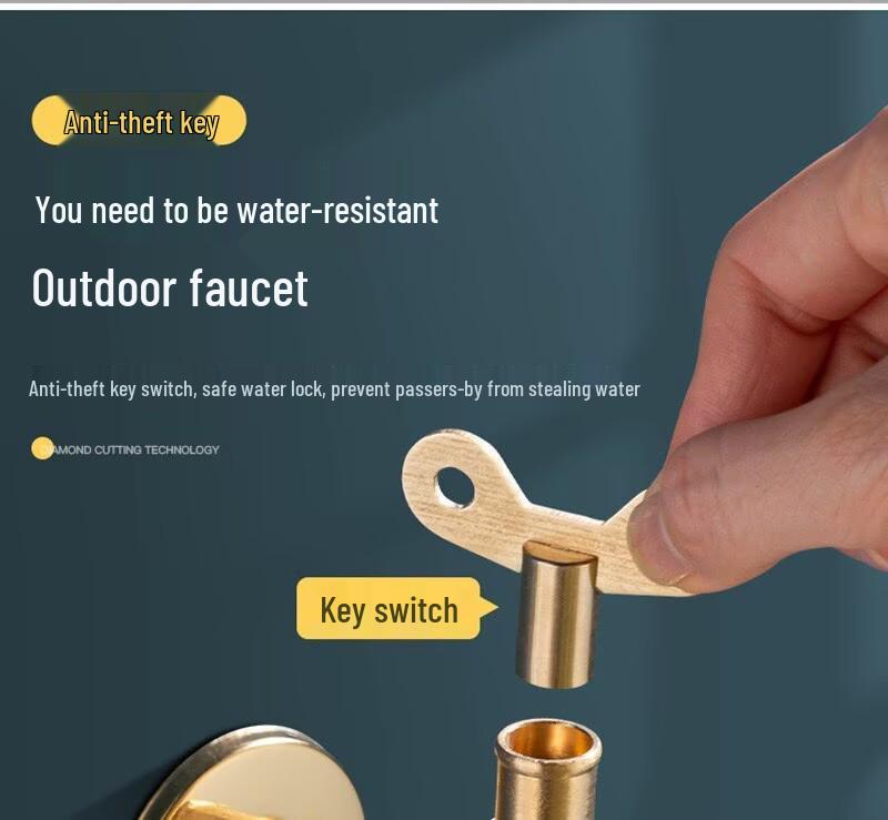 Premium Copper 4-Point Dual Outlet Washing Machine Faucet for Household Use