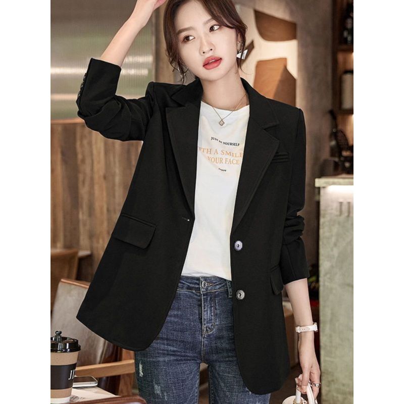 New Spring and Autumn Women's Clothing Ol Brown Suit Outwear Casual Elegant Loose Design Fancy Retro Suit