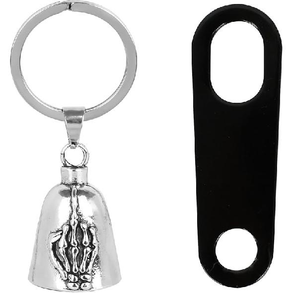 Motorcycle Biker Guardian Luck Riding Bell with Key Chain Ring & Hanger for Bikers Riders, for Men Women Guard Riding Safety