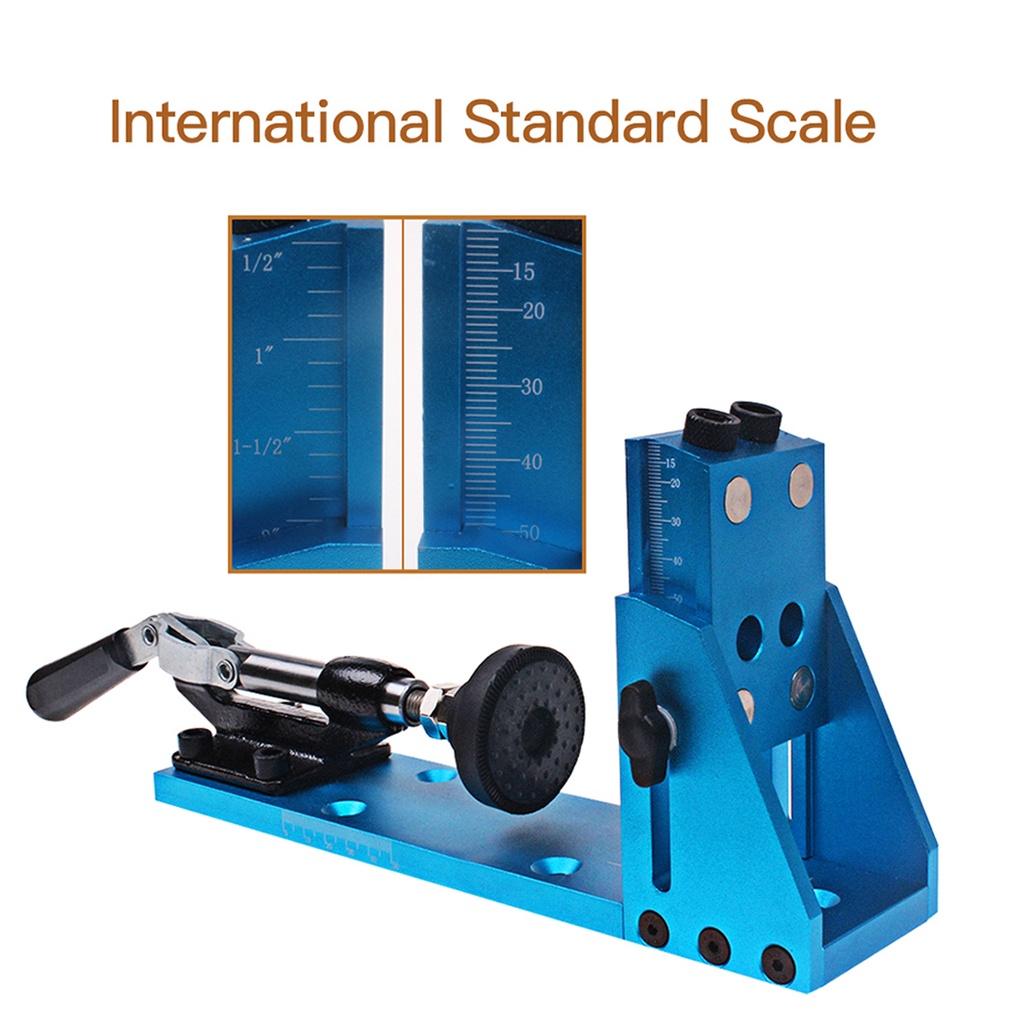 Blue Pocket Hole Jig Kit Woodworking Oblique Hole Locator Drill Bits 15 Degree Angle Drill Guide Set Hole Puncher DIY Carpentry Tools