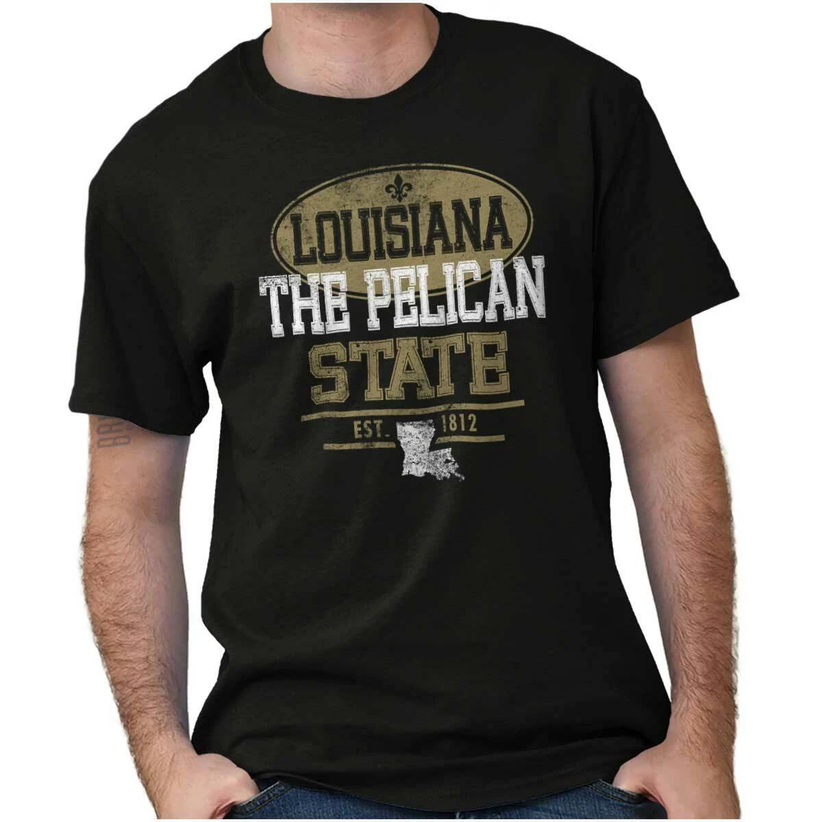Louisiana Pelican State Gift Souvenir LA Womens or Mens Crewneck T Shirt Tee XXXXL