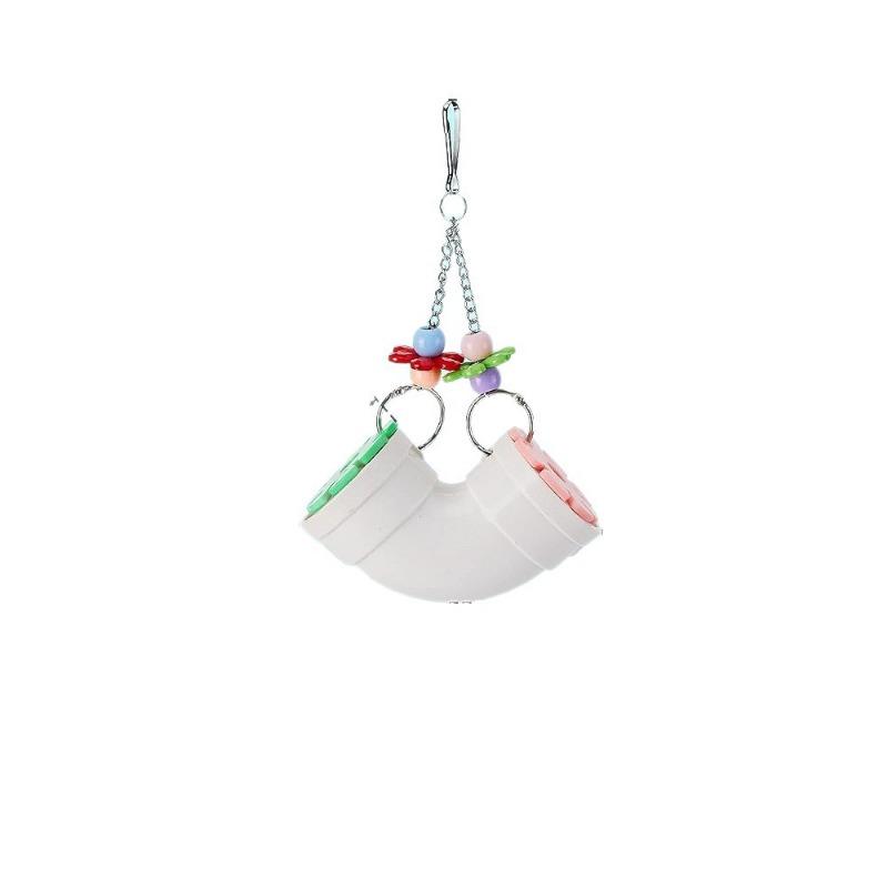 Parrot Hamster Foraging Pipe Chew Toy Bird Cage Accessory