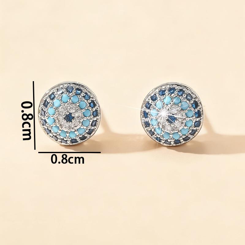 Böser Blick Micro Paved Zirkonia Creolen Für Damen Minimalistisch Cool Nische Persönlichkeit Temperament Schmuck