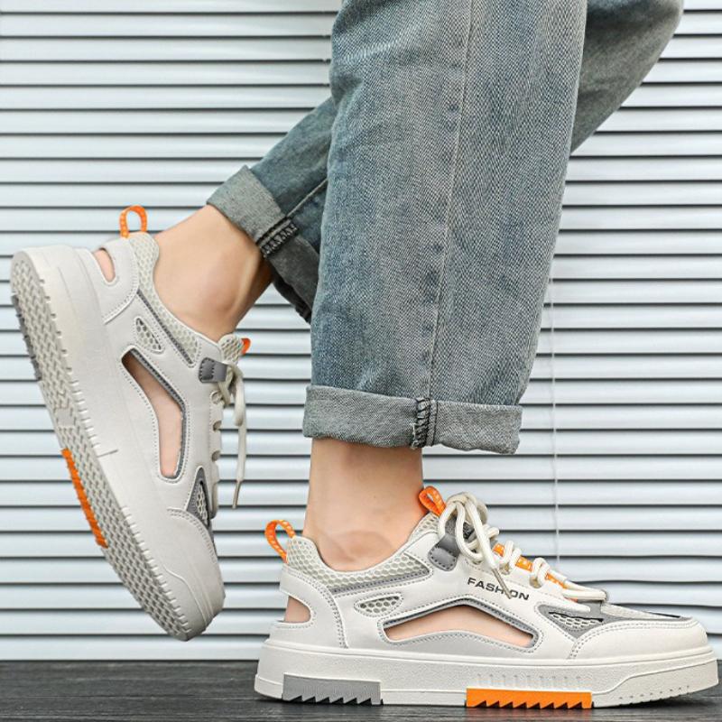 Mesh Men's Casual Sneakers Outdoor Fashion Breathable Hiking Shoes New Shock-absorbing Wear-resistant Non-slip Vulcanized Shoes