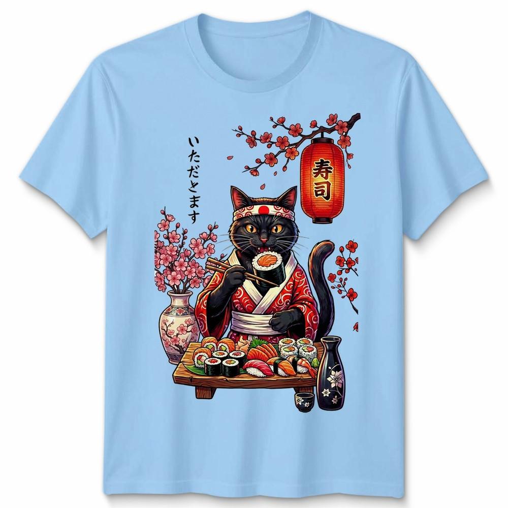 Japanese Sushi Cat Kitten Anime Unisexga Unisex T Shirt Unisexs Unisexs Tee S