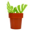 Toothbrush Holder Mirror Mount Flowerpot Design Toothbrush Organizer with Leaves for Home Hotel Bathroom