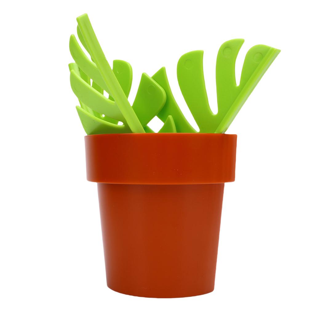 Toothbrush Holder Mirror Mount Flowerpot Design Toothbrush Organizer with Leaves for Home Hotel Bathroom