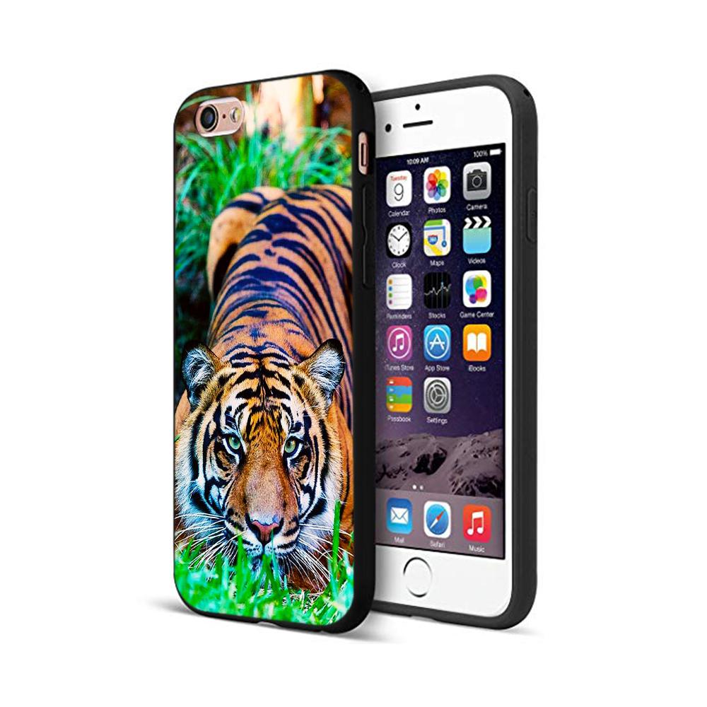 Black Tpu Case for Iphone 5 5s Se 6 6s 7 8 Plus X 10 Silicone Cover XR XS 11 12 Pro MAX Mini SE 2020 Lion Tiger Fashion Animal