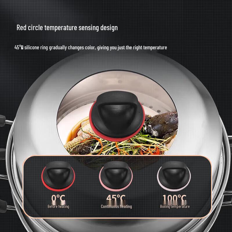 MAXCOOK 32cm Three-Layer Stainless Steel Steamer & Soup Pot
