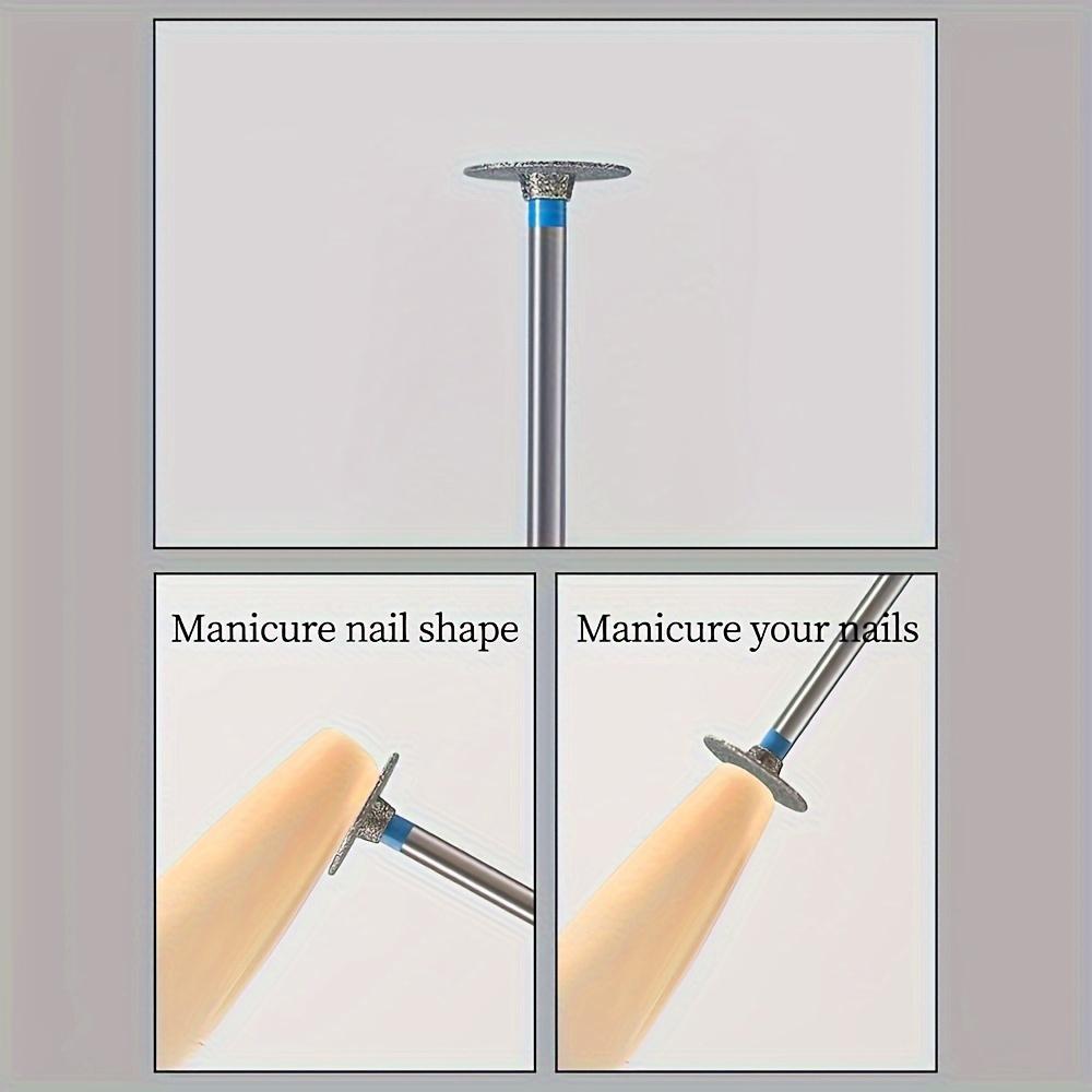Manicure Flying Saucer Polishing Head T Round Metal Nail Drill Bit Short Tip Trimming DIY Nail Art Tool Accessories